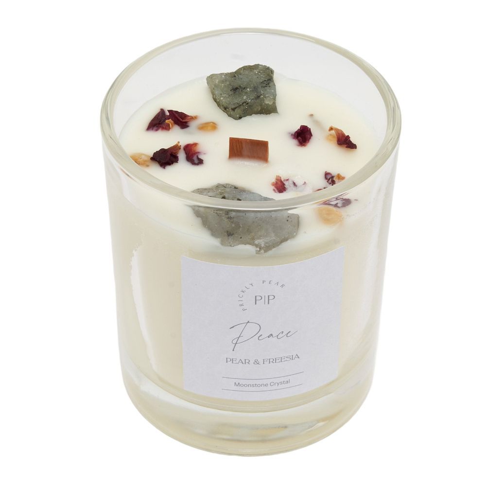 Prickly Pear - Moonstone Crystal Peace Candle