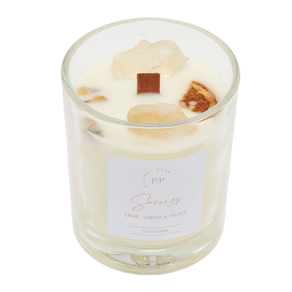 Prickly Pear - Citrine Crystal Success Candle