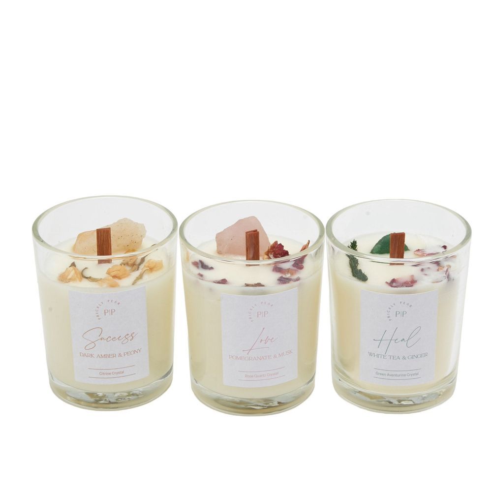 Prickly Pear - Manifest Crystal Candle - 3 Pcs