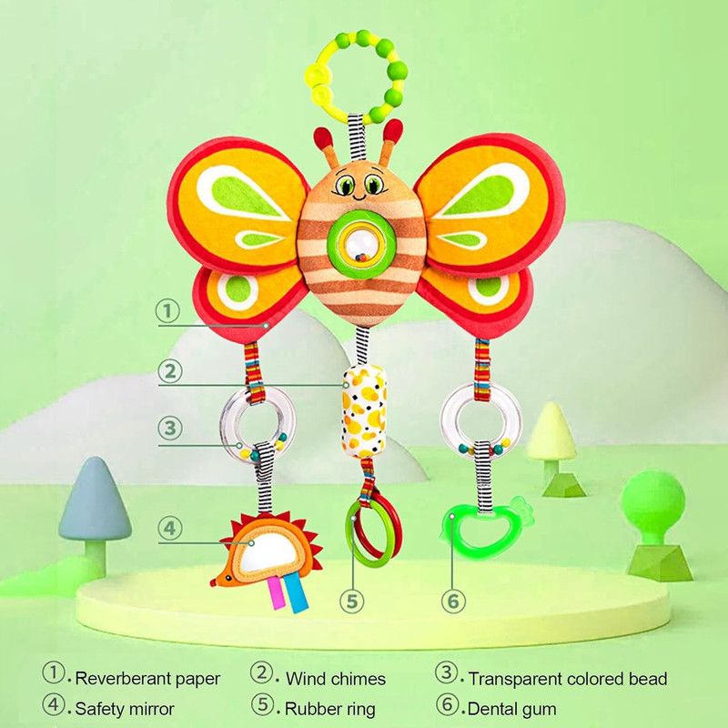 Factory Price - Hanging Activity Crib Toy With Rattle - Butterfly