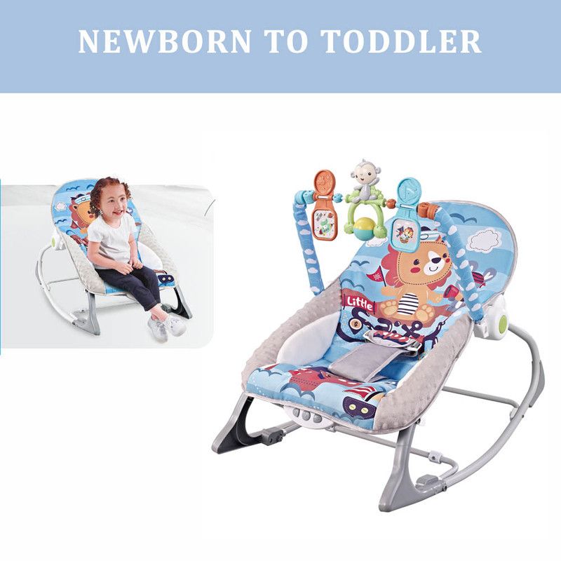 Factory Price - Printed Baby Rocker With Music & Toys - Lion