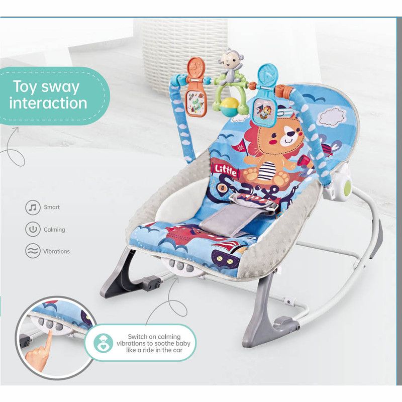 Factory Price - Printed Baby Rocker With Music & Toys - Lion