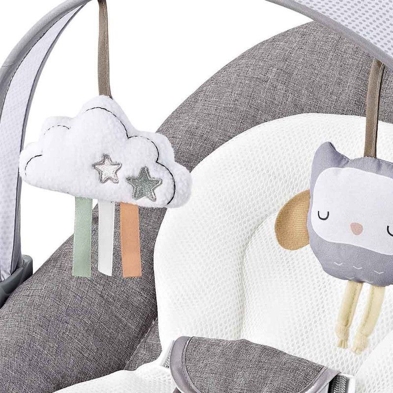 Factory Price - Royal Baby Bouncer With Toys & Music - Grey