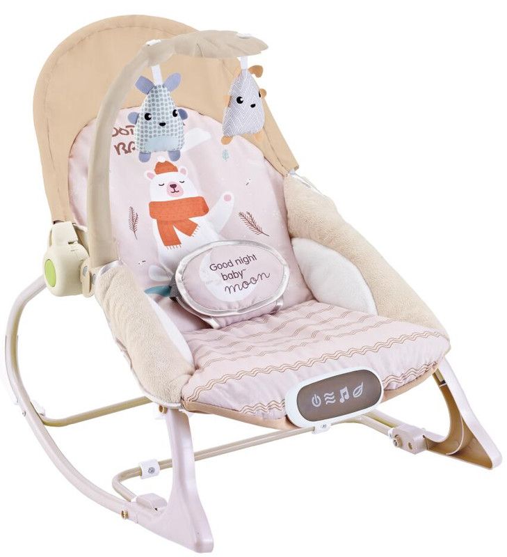 Factory Price - Destiny Infant Bouncer With Music & Toys - Pale Brown