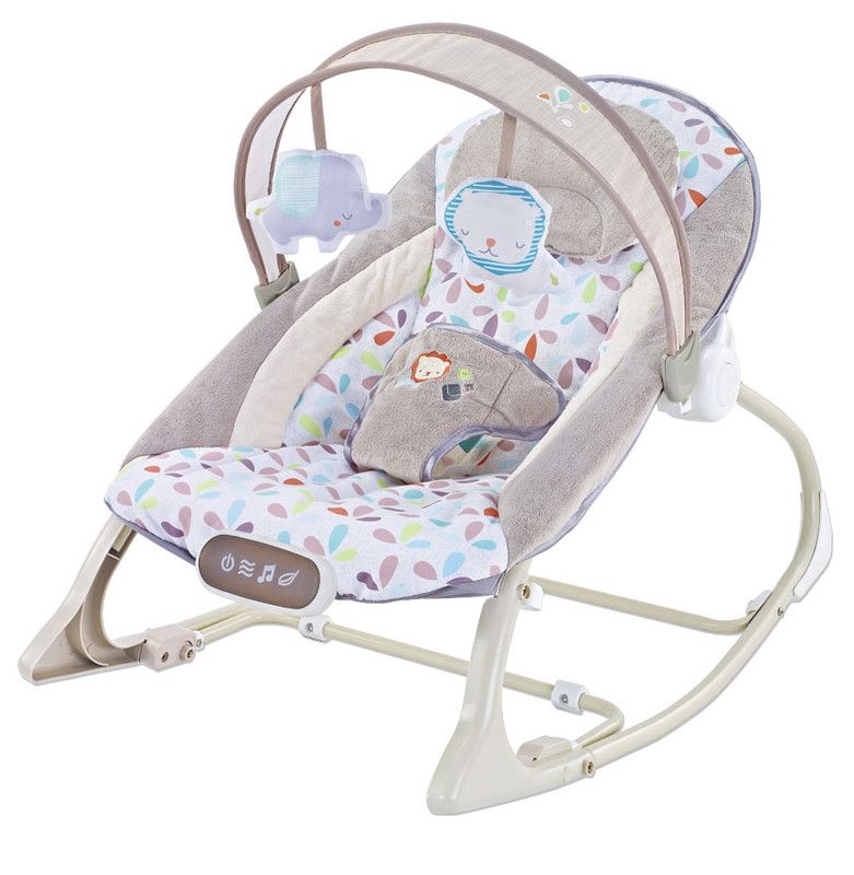 Factory Price - Miller Infant Bouncer With Music & Toys Multicolor - Beige/Grey