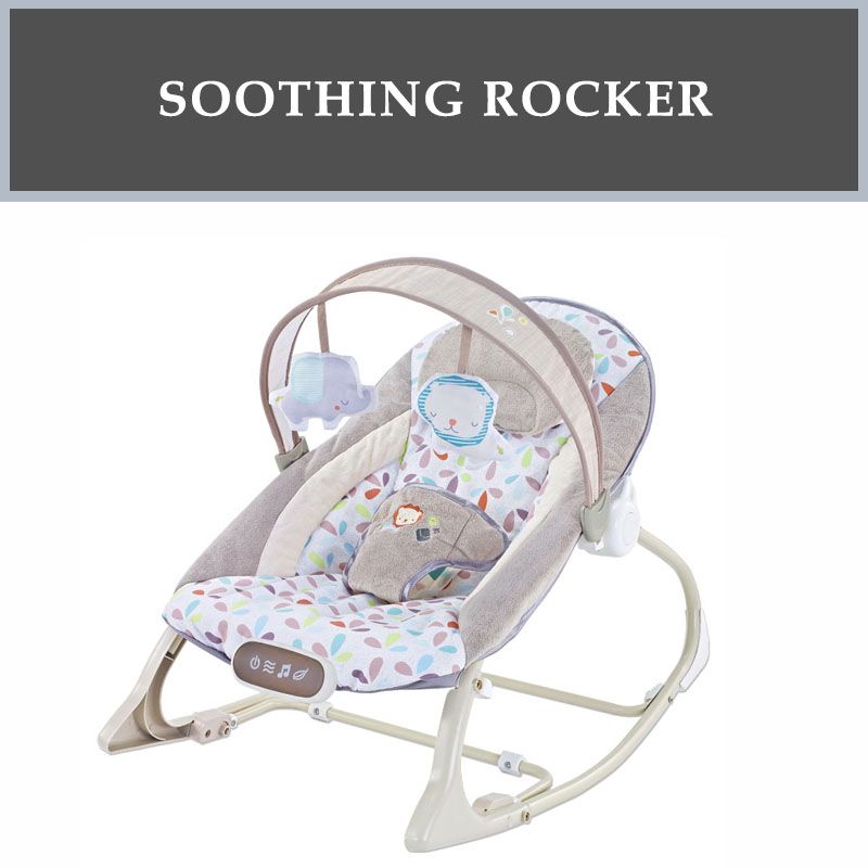 Factory Price - Miller Infant Bouncer With Music & Toys Multicolor - Beige/Grey