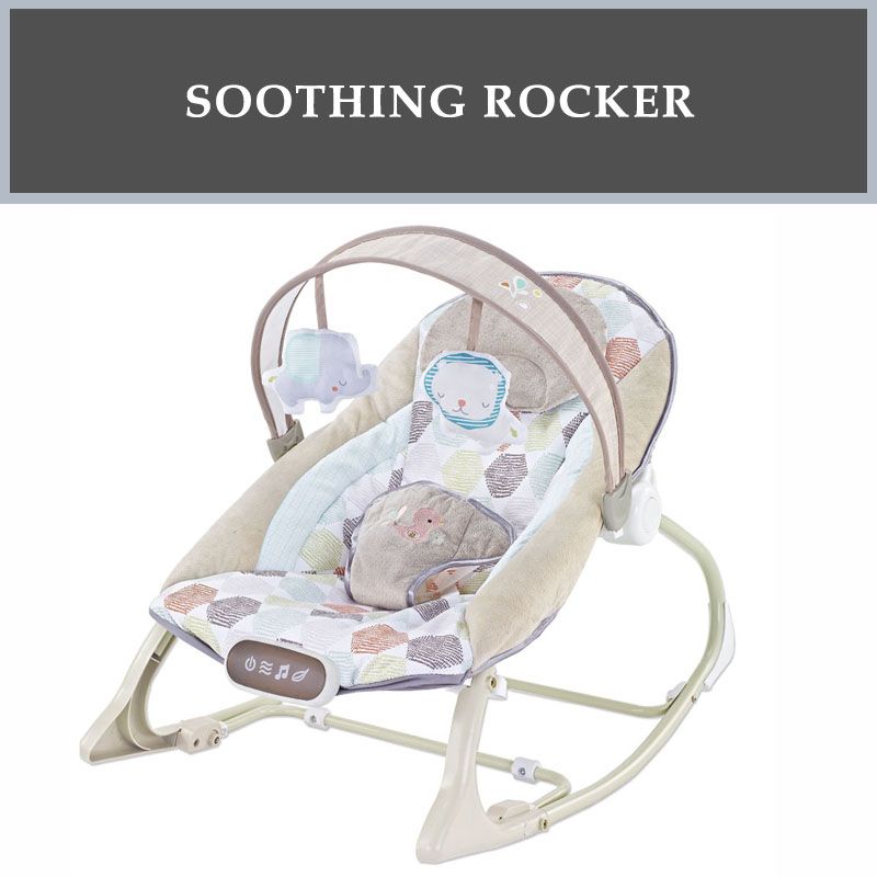 Factory Price - Miller Infant Bouncer With Music & Toys Multicolor - Beige