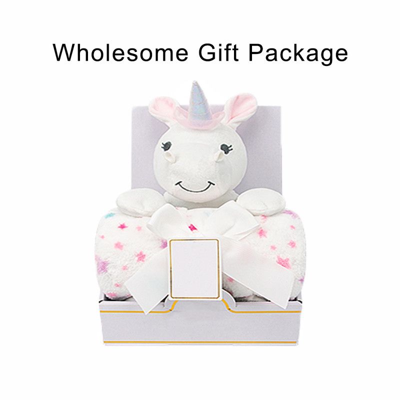 Factory Price - Cuddly Toy & Blanket Gift Set For Newborn - Unicorn