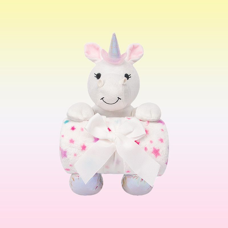 Factory Price - Cuddly Toy & Blanket Gift Set For Newborn - Unicorn