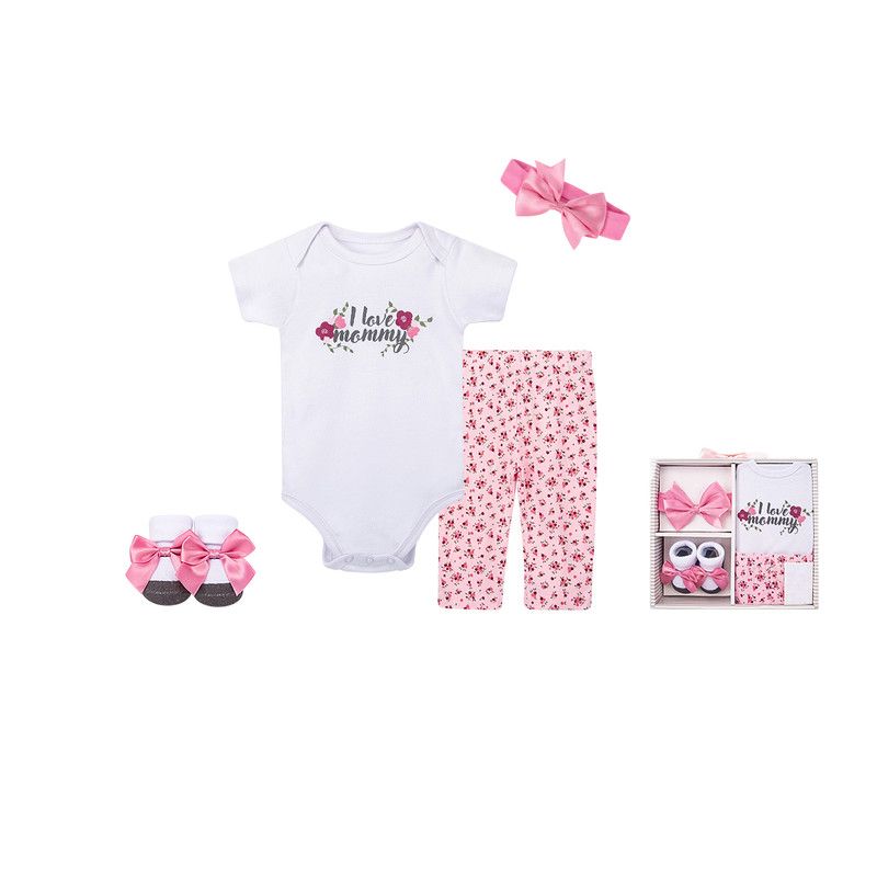 Factory Price - 6pc-Set - Girl's Wear Gift Set - White/Pink