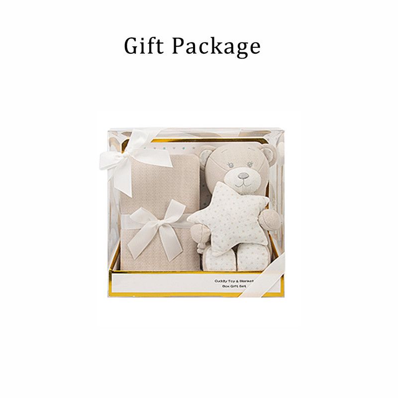 Factory Price - Lyra Cuddly Bear Toy & Blanket Gift Set For Newborn - Brown