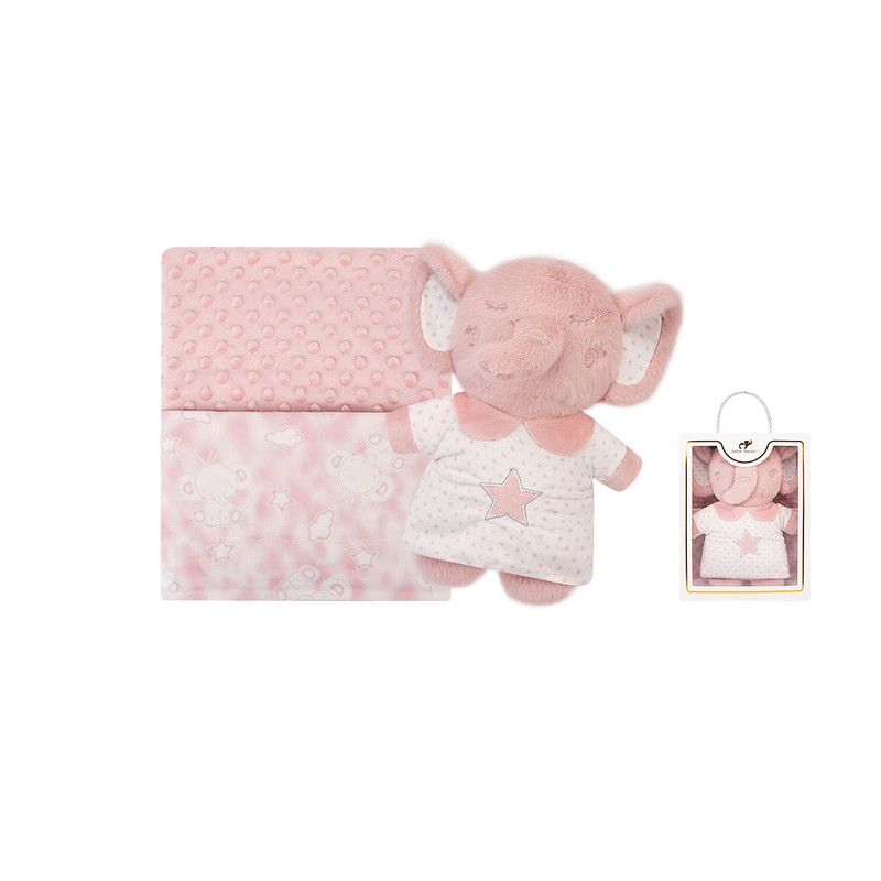 Factory Price - Blanket & Cuddly Plush Toys Gift Set - Pink