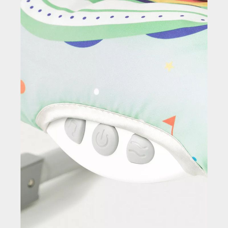 Factory Price - Printed Baby Bouncer - With Soothing Music & Removable Toys - Space Dino