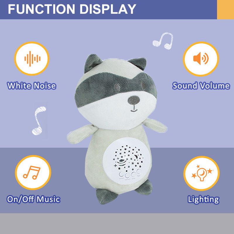 Factory Price - Plush Toy With Soft Light And Soothing Music - Racoon