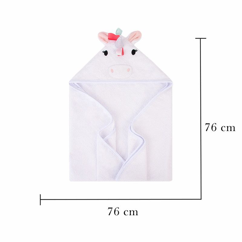 Factory Price - Animal Stuffed Newborn Hooded Towel Gift Set - Unicorn - White