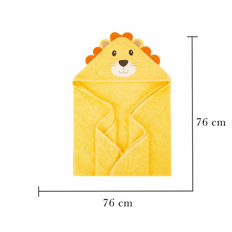 Factory Price - Animal Stuffed Newborn Hooded Towel Gift Set - Lion - Yellow