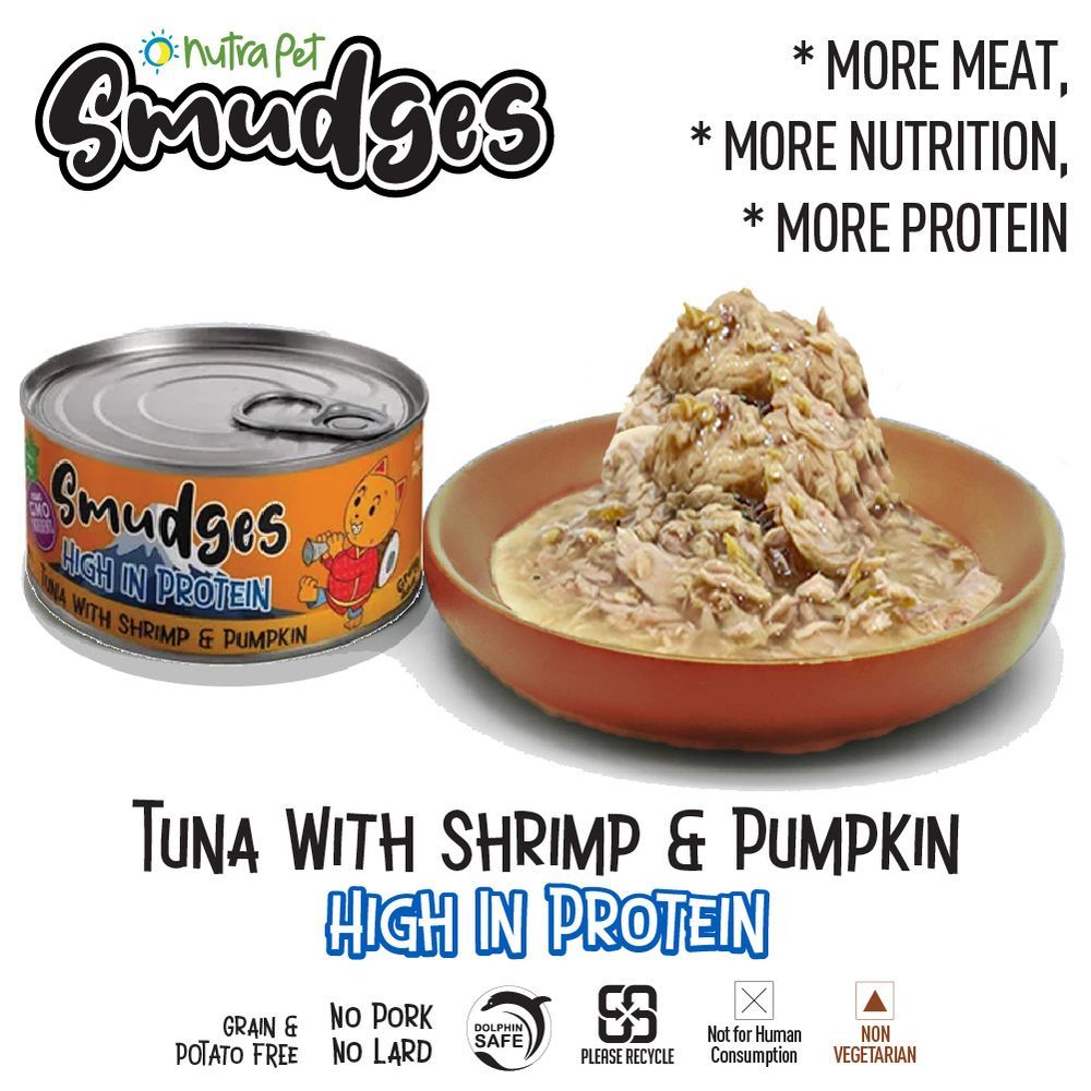 Nutrapet - Smudges Tuna Flakes With Shrimp & Pumpkin gravy - 80g