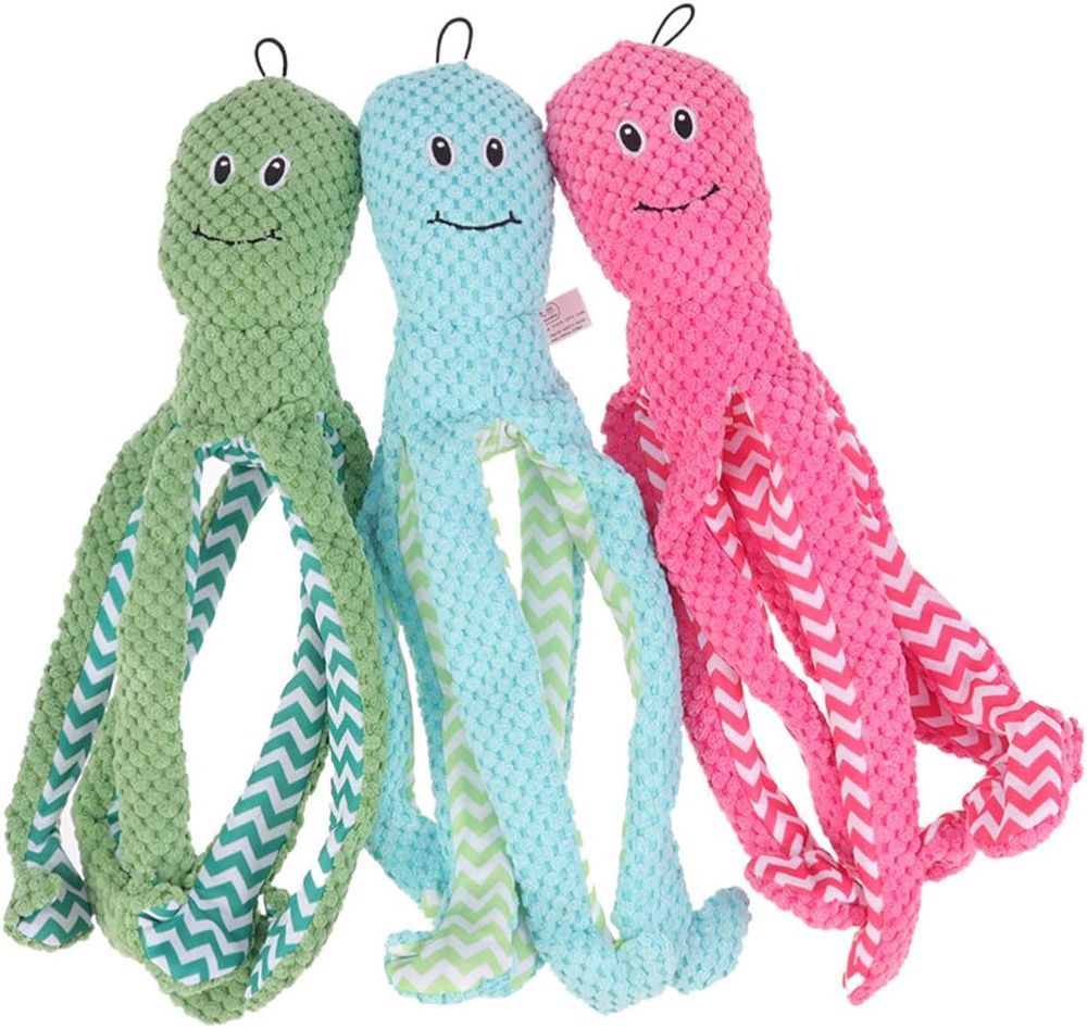 Nutrapet - Plush Octopus Dog Chew Toy - Style May Vary - 1 Pc