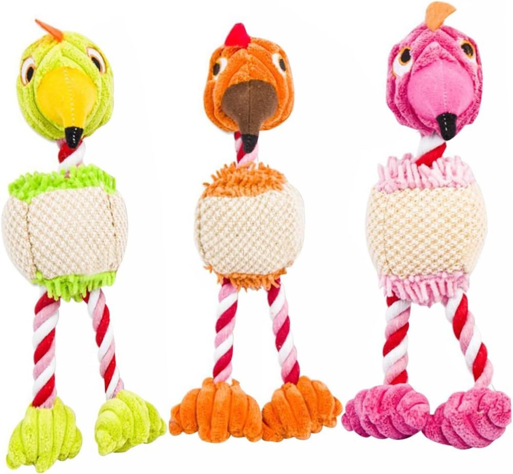 Nutrapet - Squeakz Plush Flamingo Dog Toy - Style May Vary - 1 Pc