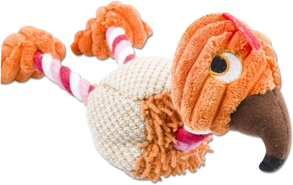 Nutrapet - Squeakz Plush Flamingo Dog Toy - Style May Vary - 1 Pc