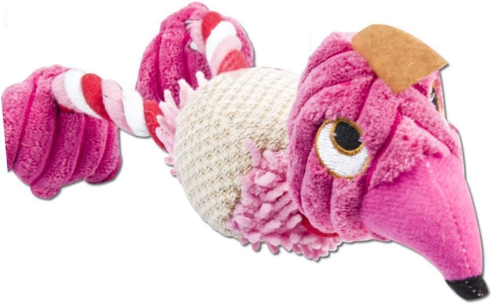 Nutrapet - Squeakz Plush Flamingo Dog Toy - Style May Vary - 1 Pc