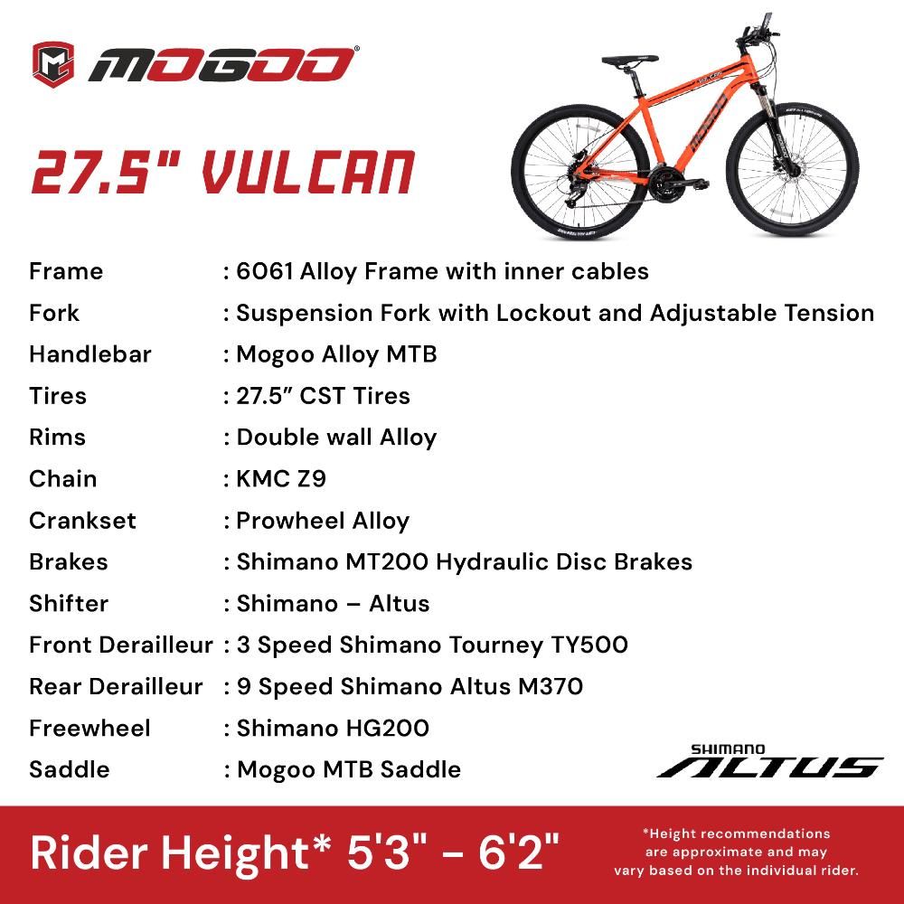 Mogoo - Vulcan Mountain Bicycle 27.5-inch - Red