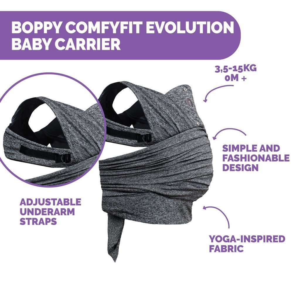 Chicco - Boppy Comfy Evolution Baby Carrier - Grey