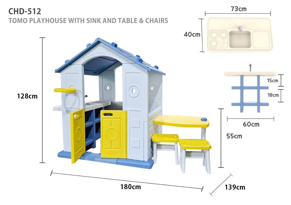 ميني باندا - بيت ألعاب ميني باندا تومو مع مغسلة، طاولة وكرسي