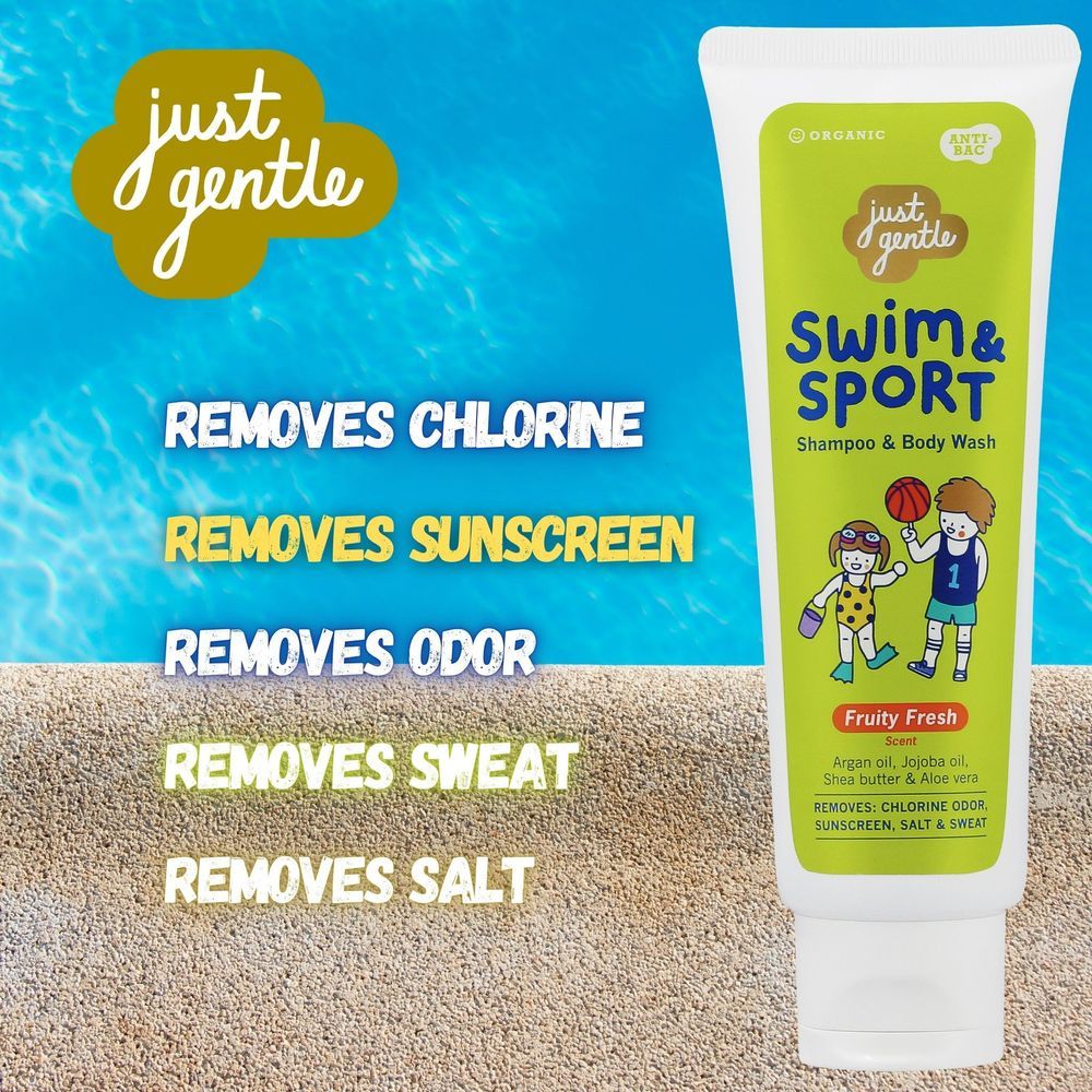 Just Gentle - Swim And Sport Shampoo And Body Wash - Fruity Fresh - 180ml