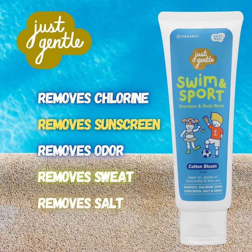 Just Gentle - Swim And Sport Shampoo And Body Wash - Cotton Bloom - 180ml