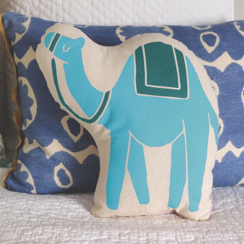 Little Majlis - Character Cushion Bedouin Camel - Blue