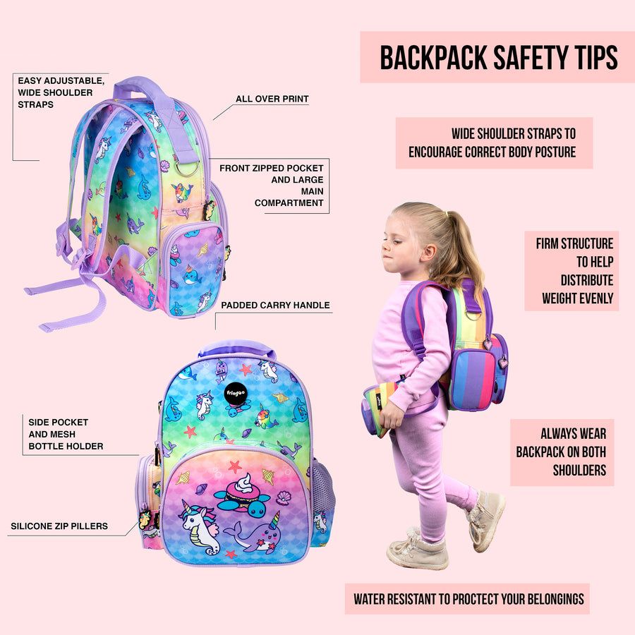 Fringoo - Kids Backpack - Narwhal & Seahorse