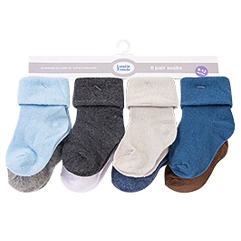 Hudson Childrenswear - 8pc-Set - Newborn Terry Socks - Blue