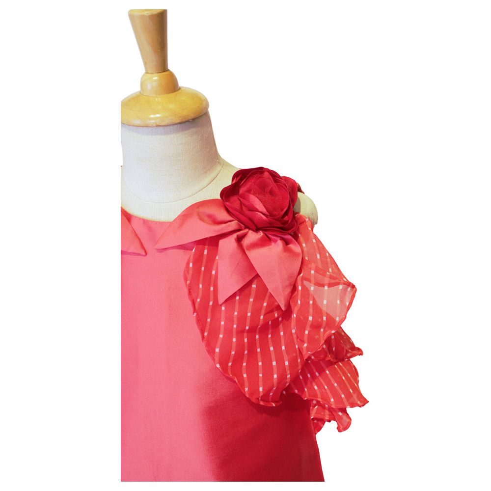 A Little Fable - Ruffle Dress - Rose