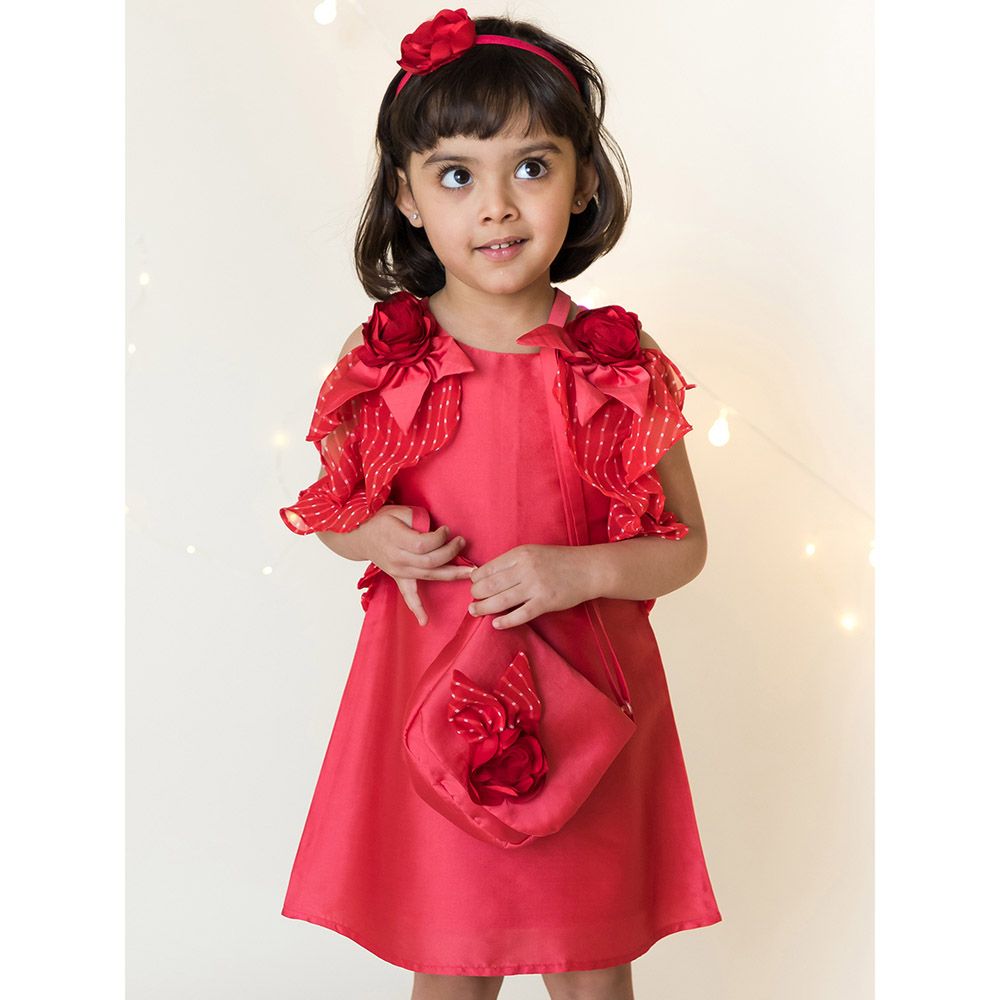 A Little Fable - Ruffle Dress - Rose