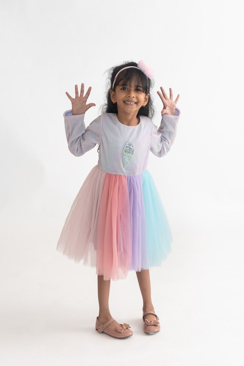 A Little Fable - Girl's Gum Drops Ice Cream Dress - Multicolor