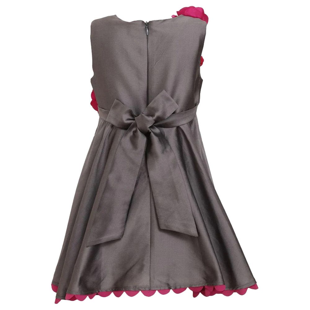 A Little Fable - Scallop Hem Sleeveless Dress - Grey