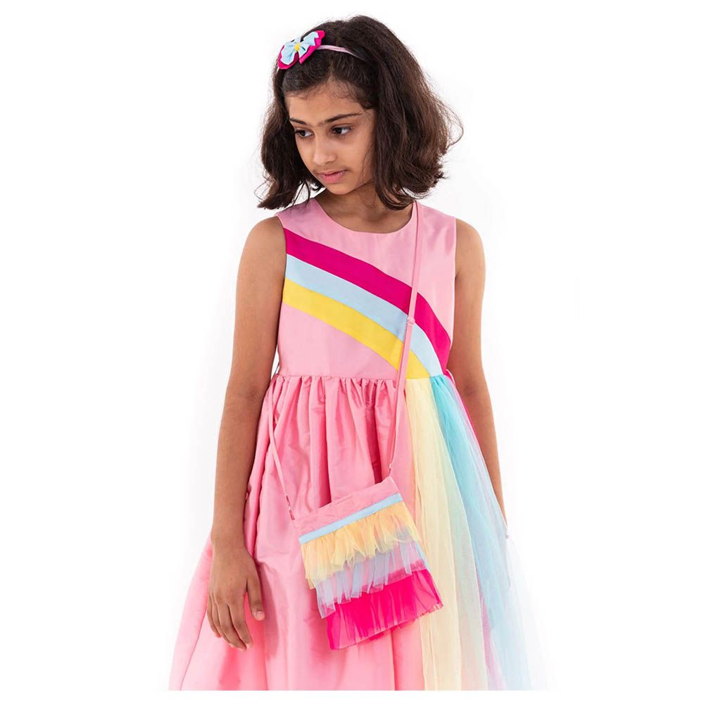 A Little Fable - Rainbow Fun Dress - Pink