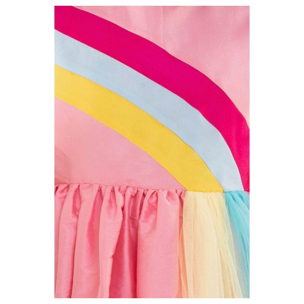 A Little Fable - Rainbow Fun Dress - Pink