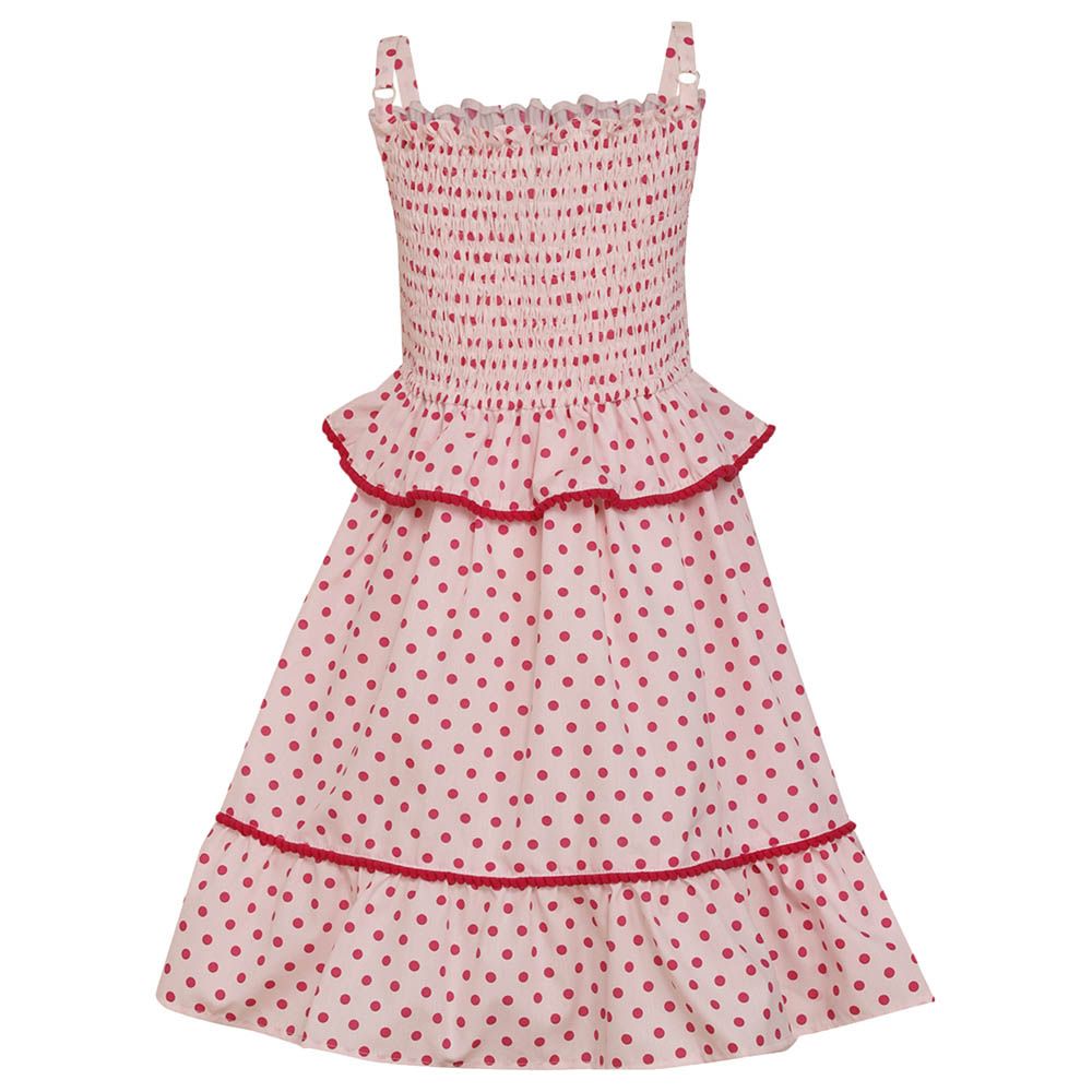 A Little Fable - Polka Smock Dress - White