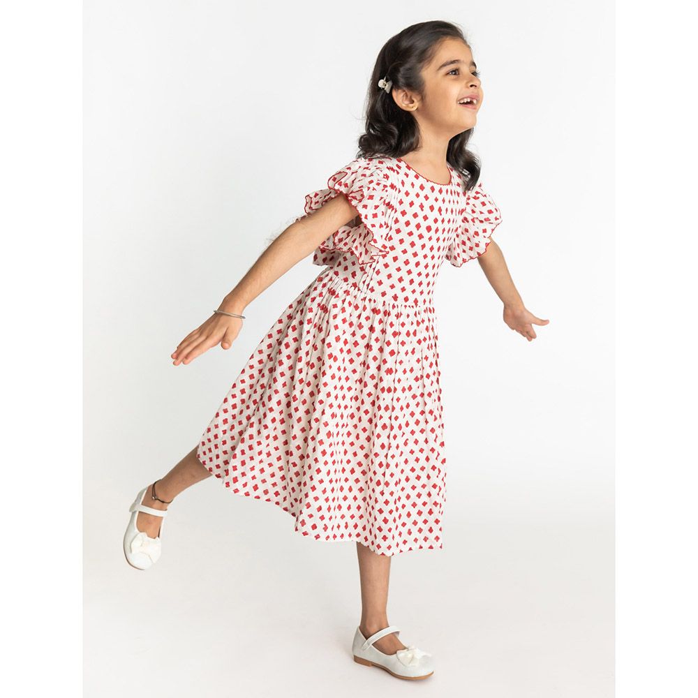 A Little Fable - Wave Dress - Red