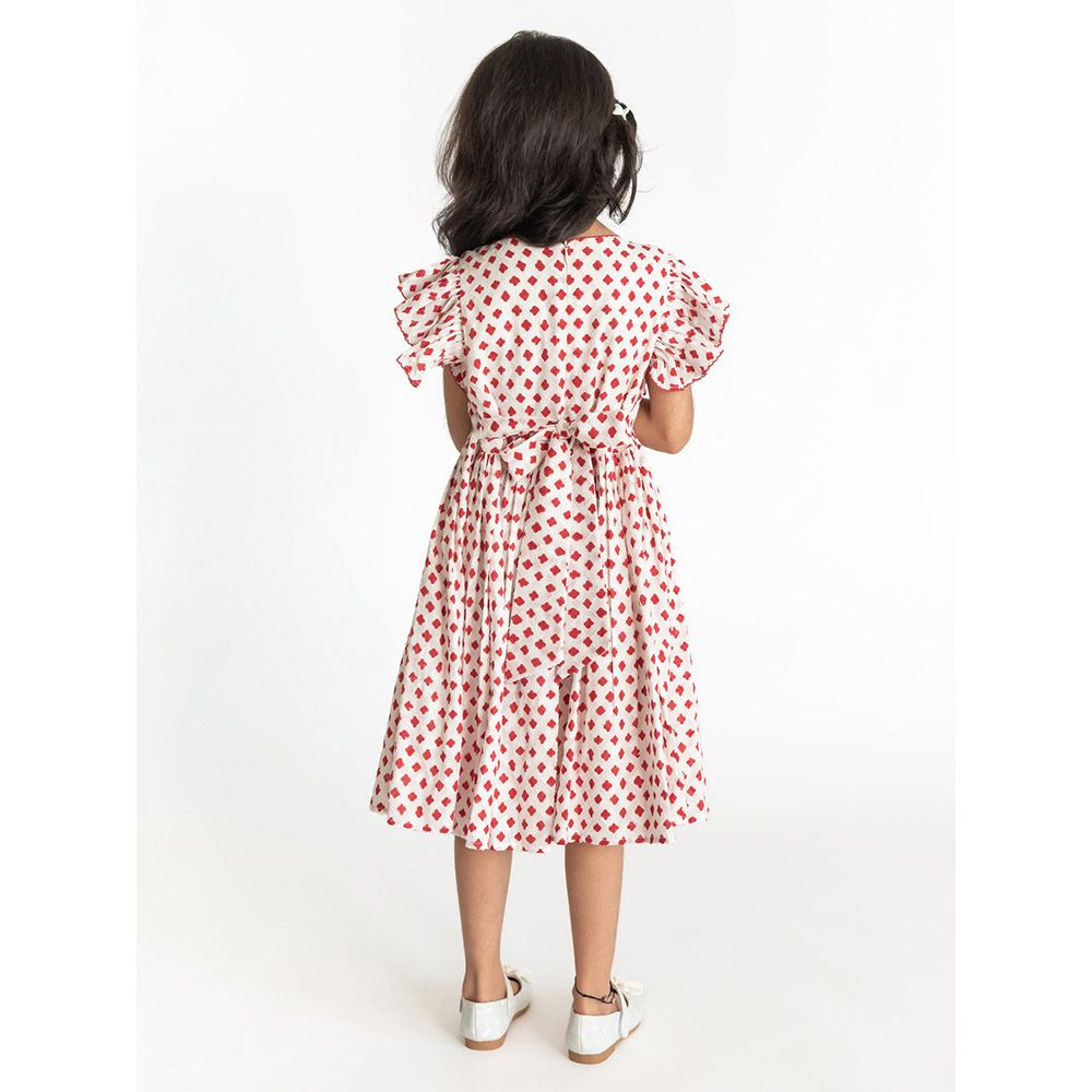 A Little Fable - Wave Dress - Red