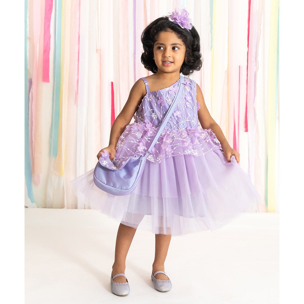 A Little Fable - Off Shoulder Gardenia Dress - Lavender