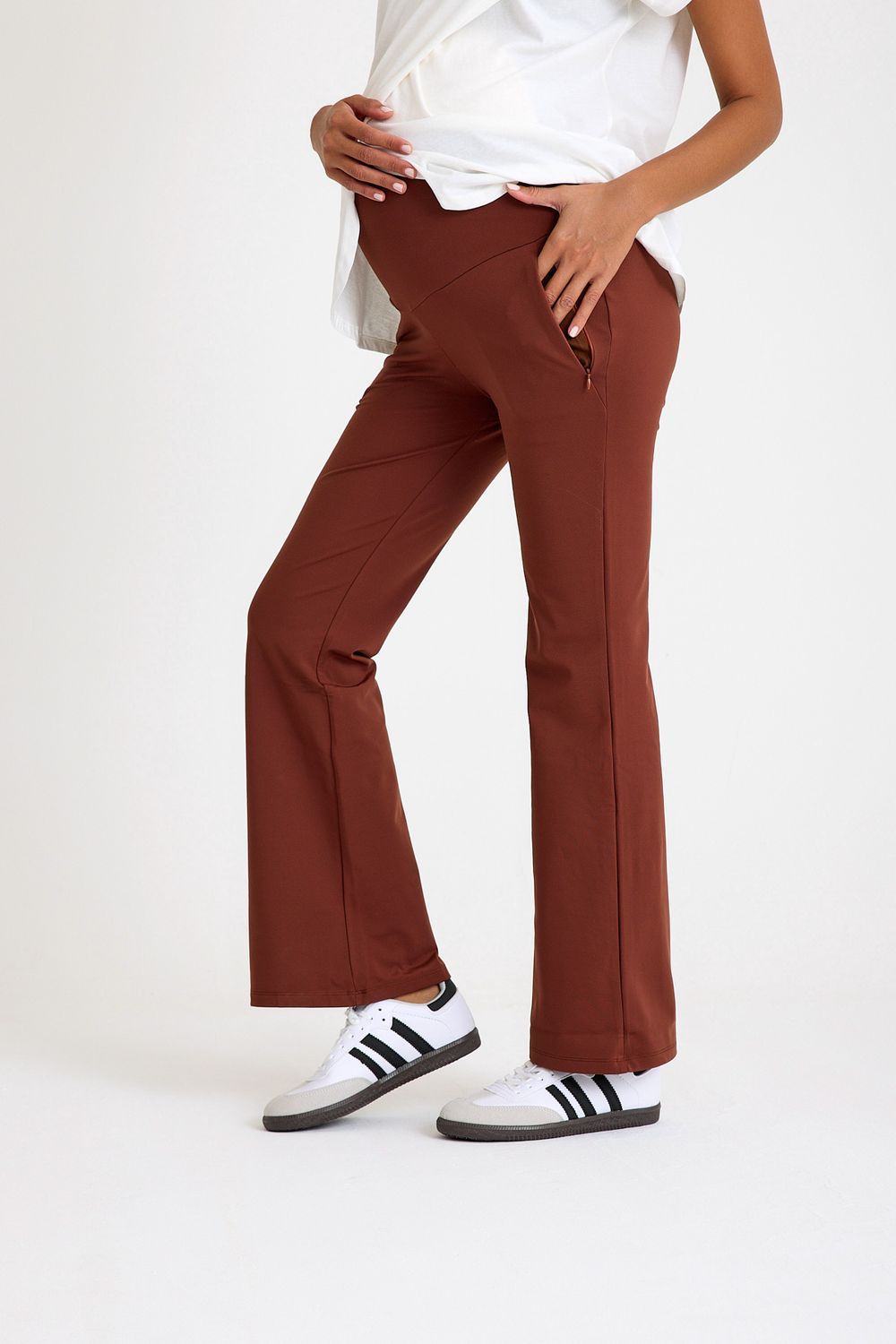 Accouchee - Ultimate Comfort Warm Flare Maternity Pants - Cappuccino