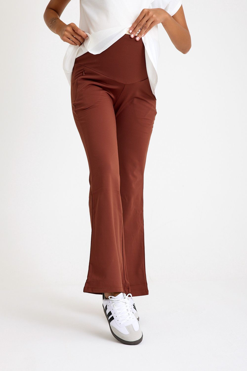 Accouchee - Ultimate Comfort Warm Flare Maternity Pants - Cappuccino