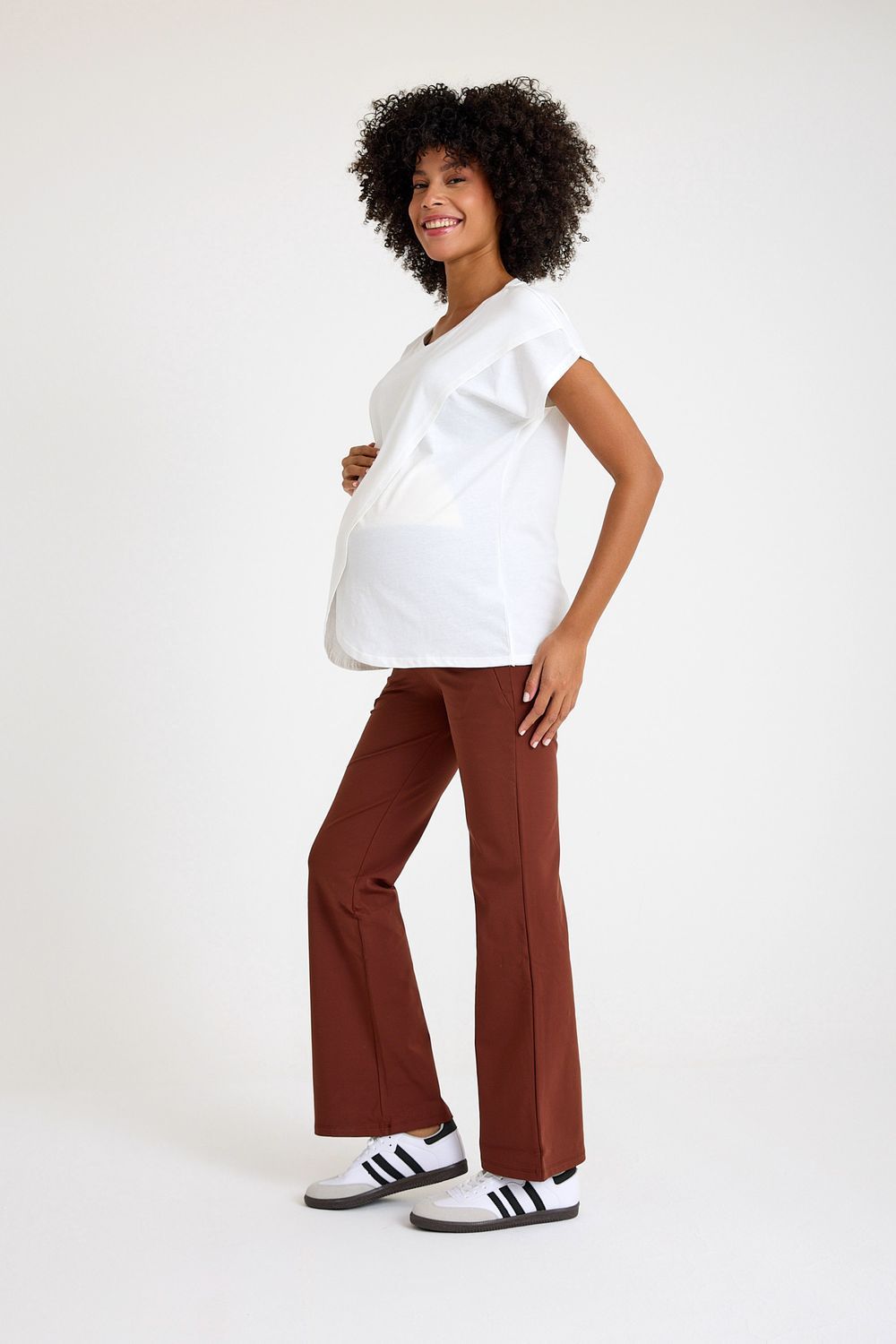 Accouchee - Ultimate Comfort Warm Flare Maternity Pants - Cappuccino