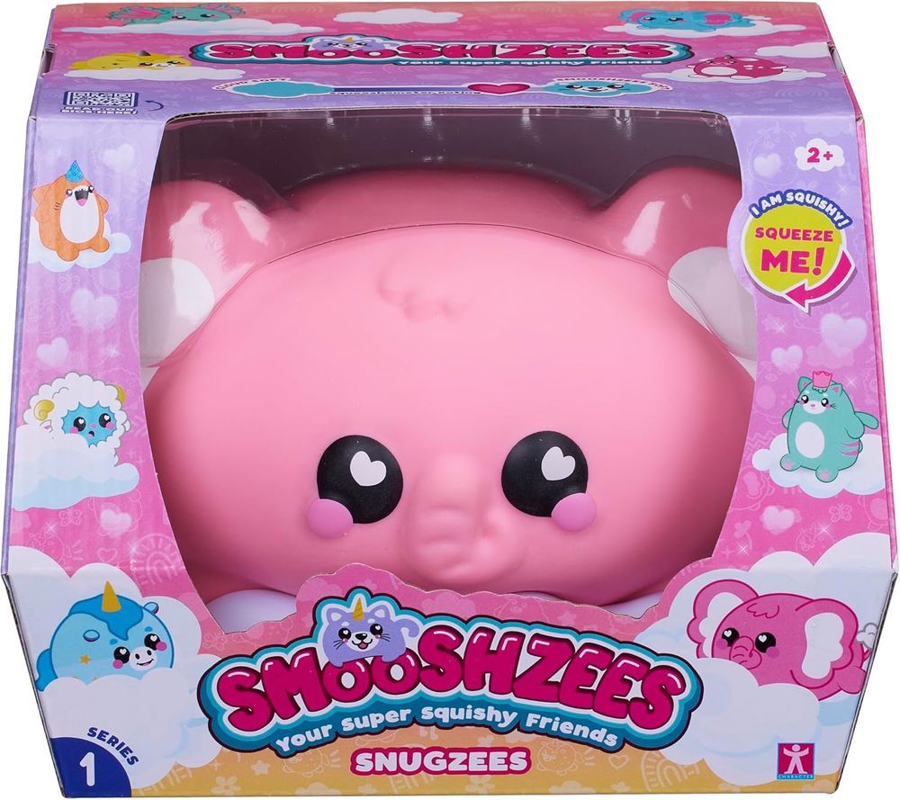 SMOOSHZEES - Snugzees Bubblez Elephant Supersoft Cuddly And Squish Toy - Pink