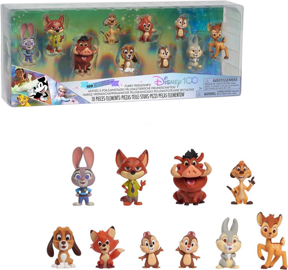 Disney - 100 Years Celebration Figures - Furry Friendships - 10pcs