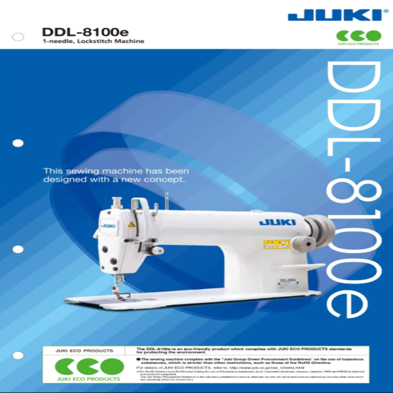 Juki - 1 Needle Lockstitch Sewing Machine Set With Clutch Motor 250 W - White