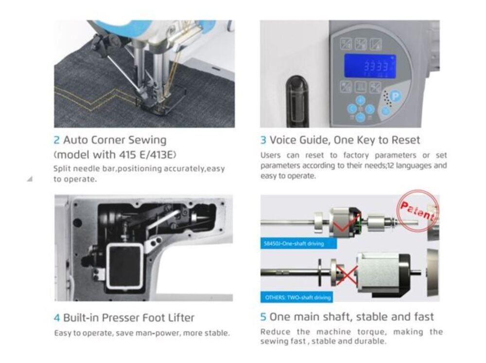 Jack JK-58450 Computerized Double Needle Direct Drive Motor Machine